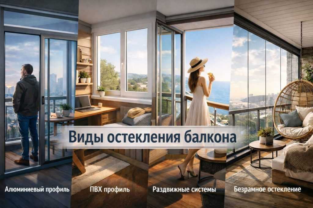 Виды остекления балкона